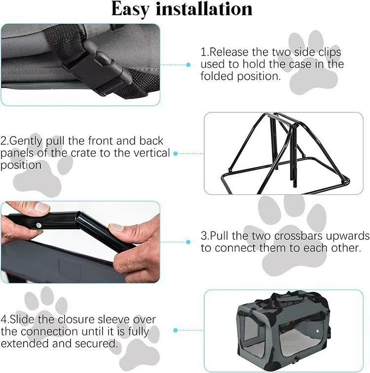 Furrynook-Soft Portable Dog Crate for Medium Pets