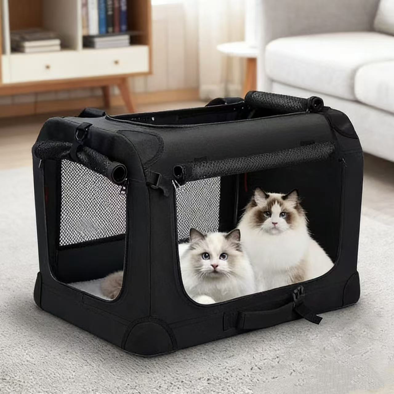 Furrynook-Soft Portable Dog Crate for Medium Pets